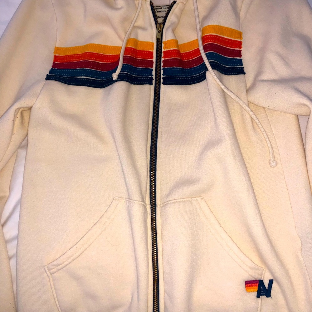Aviation Nation white vintage zip up hoodie.